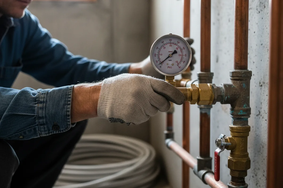 Pressure testing a repaired line during Water Line Repair in Tylertown